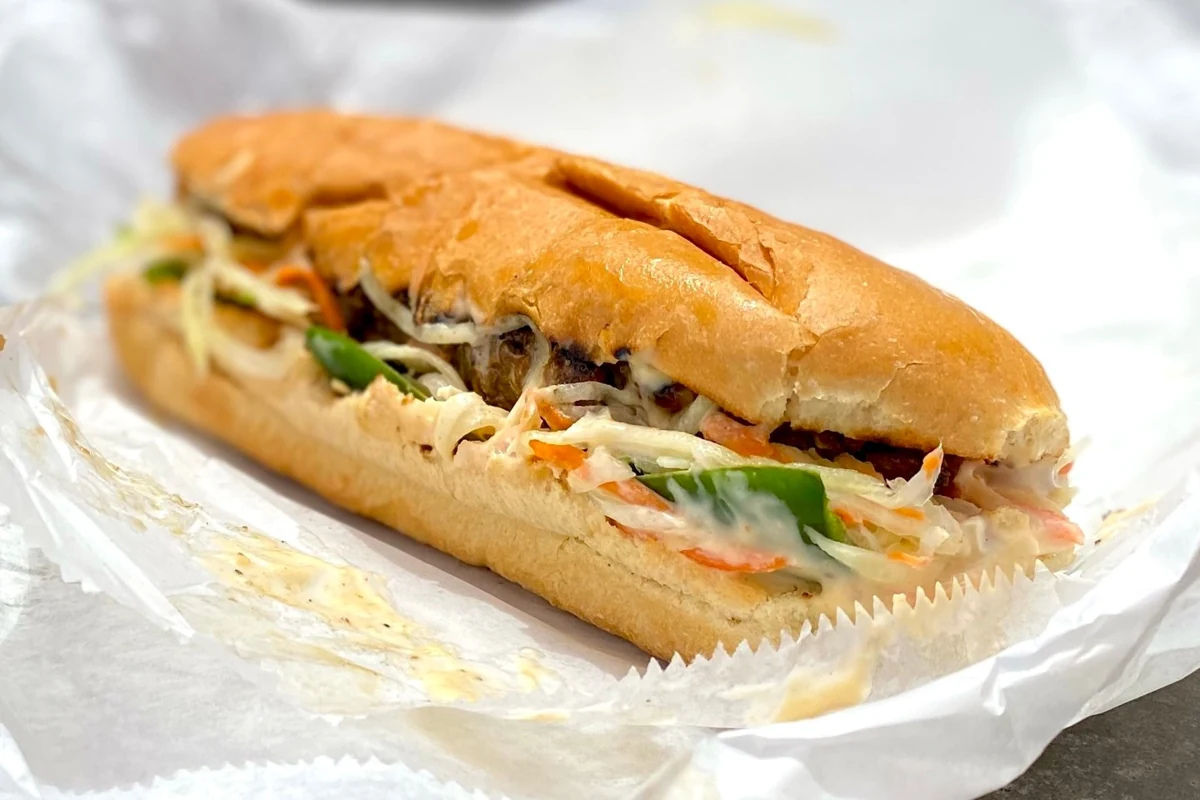 Beef stick sandwich at A&J Seafood Shack