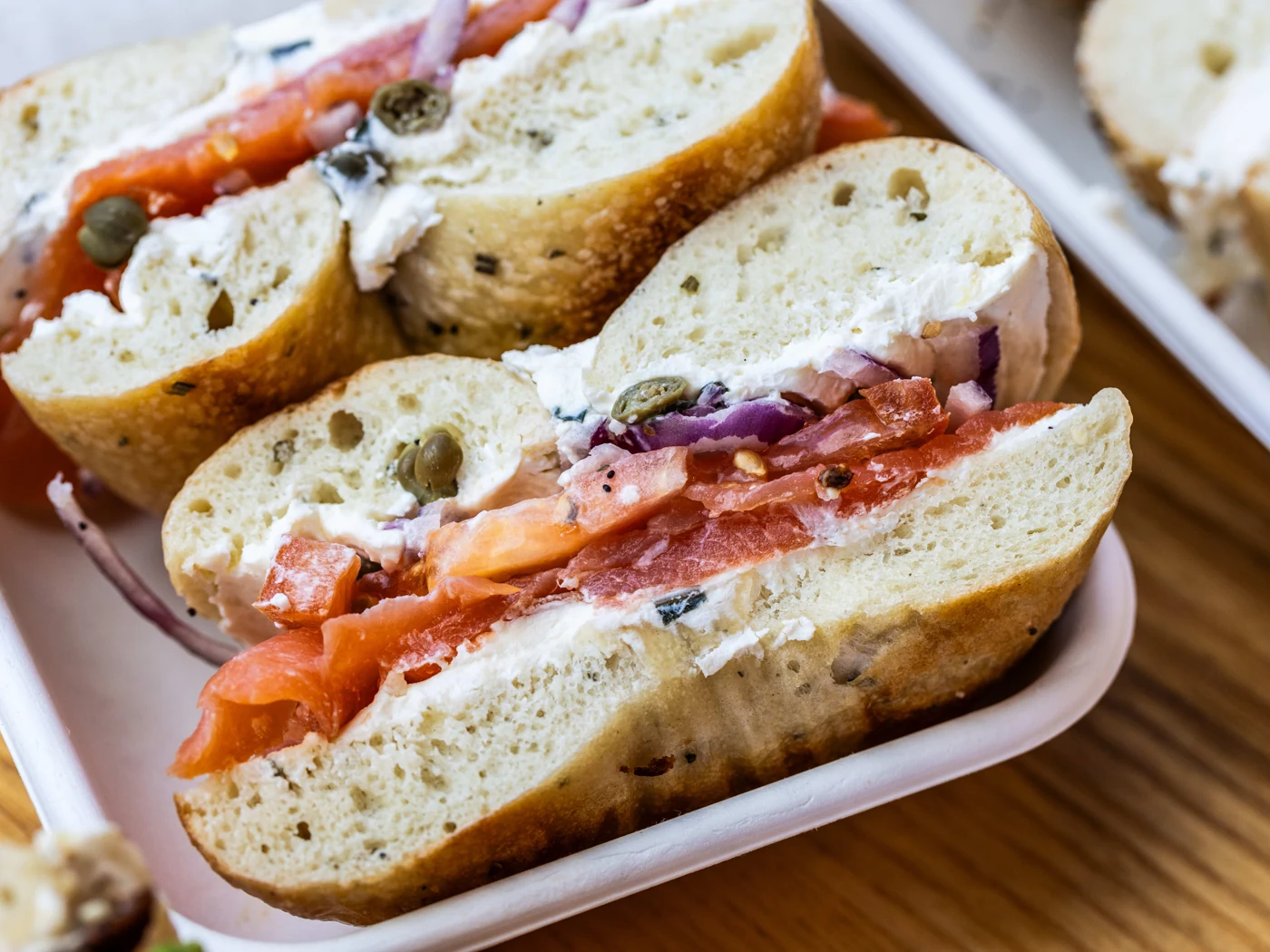 Classic lox schmearwich at Rosen's Bagel Co.