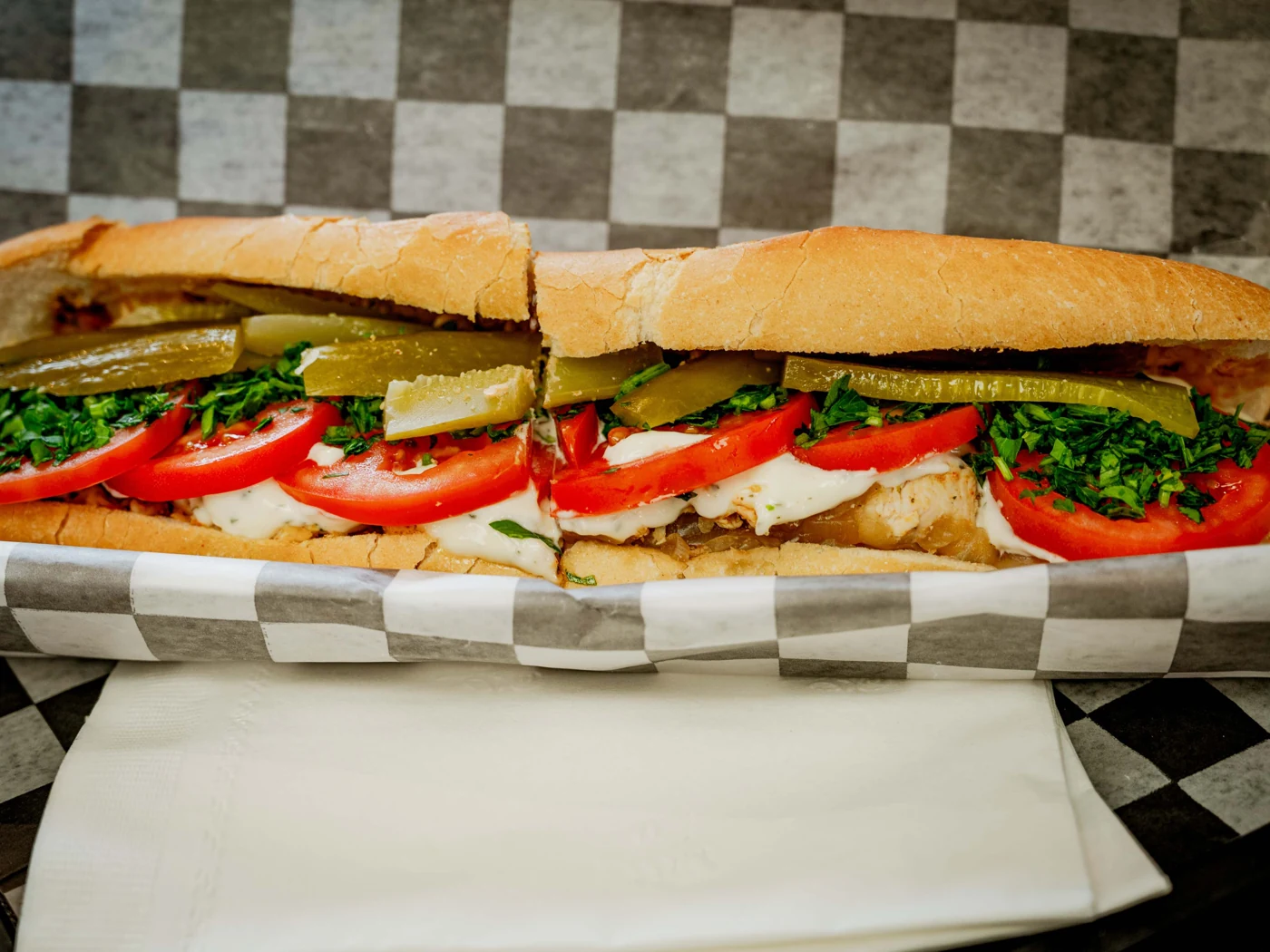 Chicken Maroosh Sandwich at Saad's Halal Restaurant