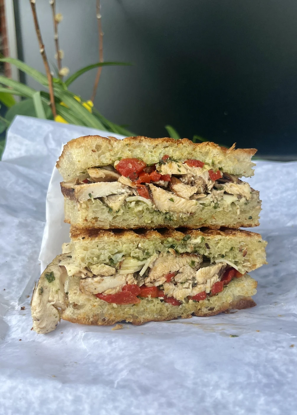 herbaceous lamb sandwich at Dave's Fresh Pasta