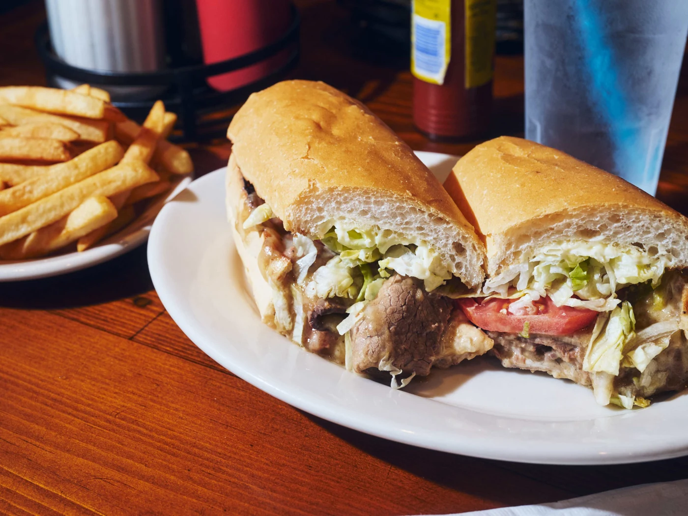 Roast Beef Po'Boy at Mena's Palace Restaurant
