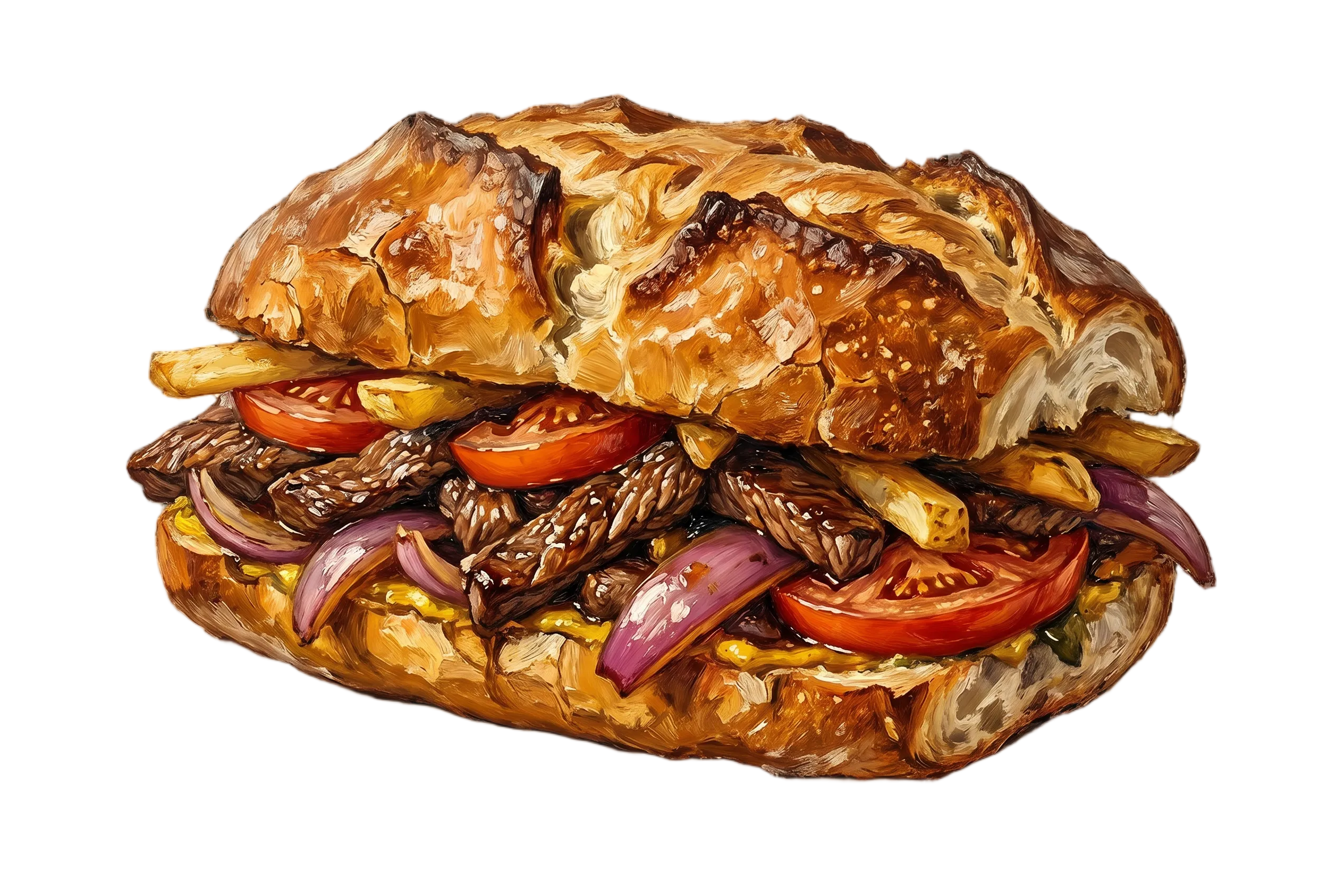 Lomo Saltado Sandwich