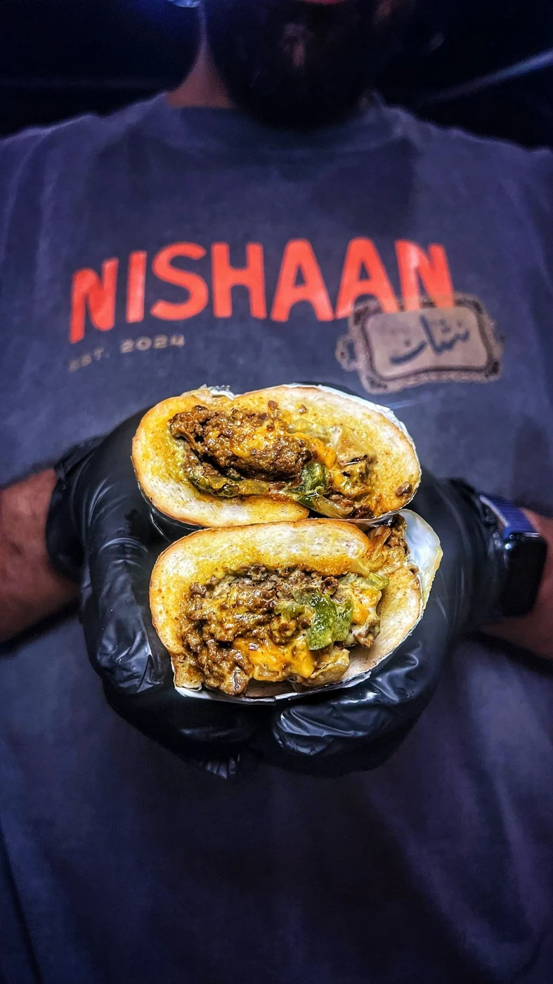 Chapli Kebab Chopped Cheese at Nishaan